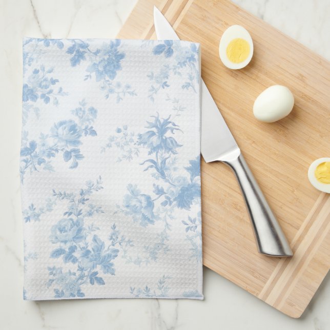 Watercolor Elegant Florals  Tea Towel (Quarter Fold)