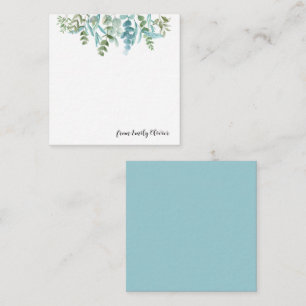 Watercolor Elegant Greenery - Custom Name Card