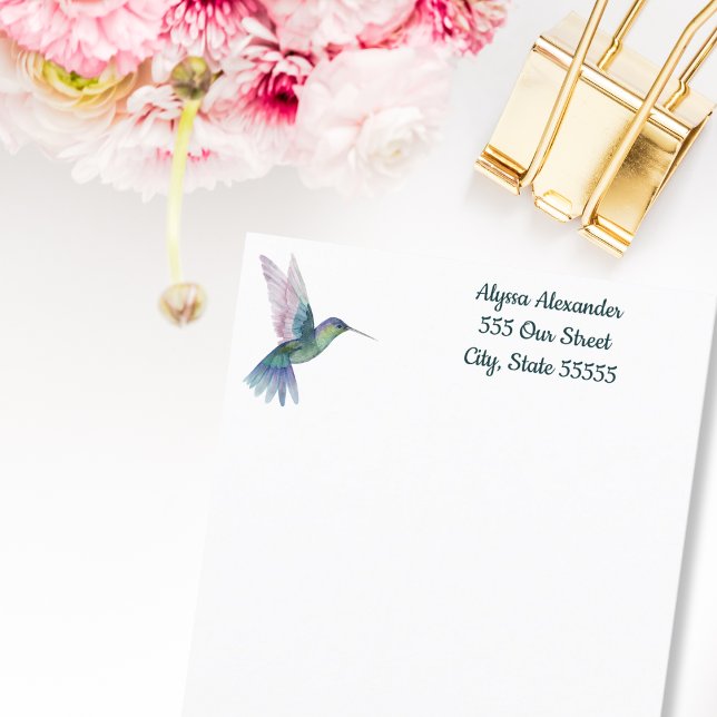 Watercolor Elegant Hummingbird Monogram Personal  (Creator Uploaded)