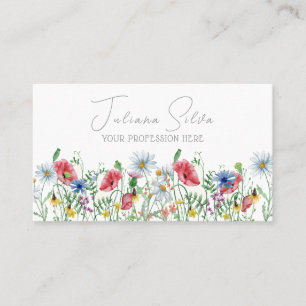 Watercolor Elegant Illustrative Floral  Business Card
