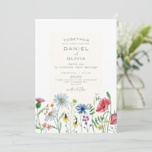 Watercolor Elegant Illustrative Floral Wedding Invitation