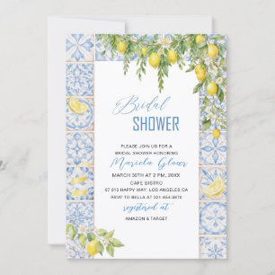 Watercolor Elegant Lemons Italian Mediterranean Br Invitation