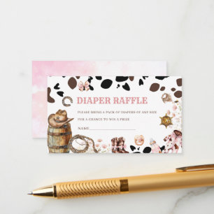 Watercolor elegant Little cowgirl Rodeo Country b Enclosure Card