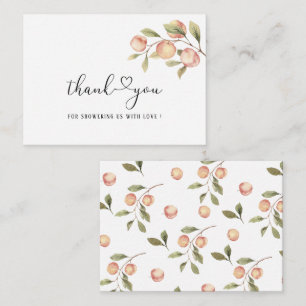 Watercolor Elegant Little Peach baby shower thank  Card