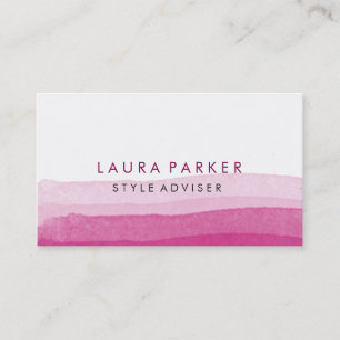 Watercolor Elegant Minimal Subtle Pink Splatter Business Card