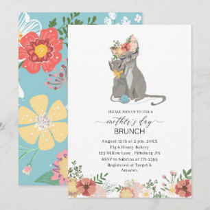 Watercolor Elegant Mother is Day brunch Baby showe Invitation