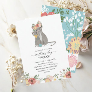 Watercolor Elegant Mother is Day brunch Baby showe Invitation