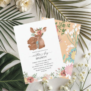 Watercolor Elegant Mother is Day brunch Baby showe Invitation