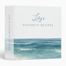 Watercolor Elegant Ocean Beach Favourite Recipes
