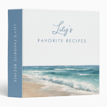 Watercolor Elegant Ocean Beach Favourite Recipes