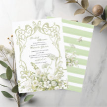 Watercolor Elegant Pastel Green floral Bridal Show