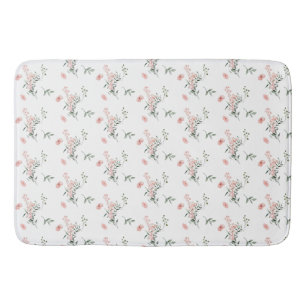 Watercolor Elegant Pink Roses Bath Mat