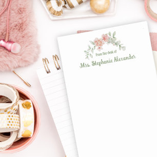 Watercolor Elegant Pretty Girly From The Desk Of  Post-it Notes