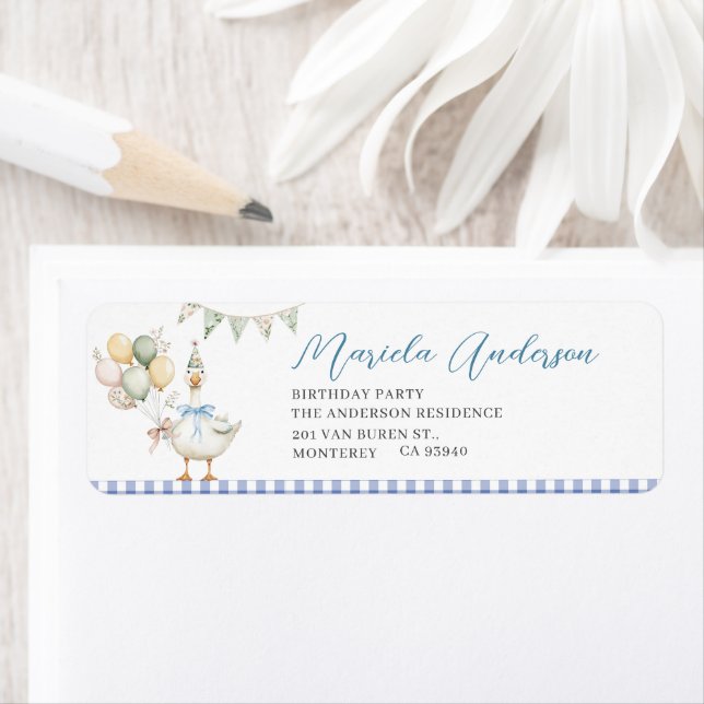 Watercolor Elegant silly goose birthday party  (Insitu)
