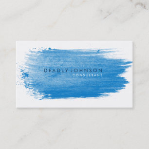 Watercolor Elegant Simple Splatter Blue Business Card