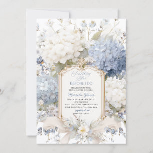 Watercolor Elegant  Something Blue Bridal Shower Invitation