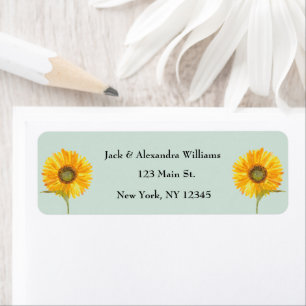 Watercolor Elegant Sunflower Boho Autumn Mint