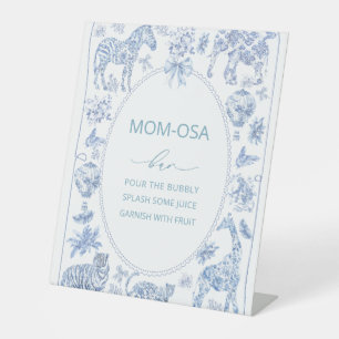 Watercolor elegant toile safari vintage chinoiser Pedestal Sign