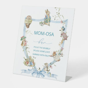 Watercolor elegant wildflower Peter Rabbit baby Pedestal Sign