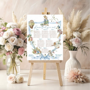 Watercolor Elegant Wildflower Peter Rabbit baby sh Poster