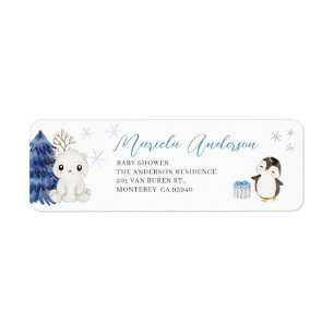Watercolor Elegant Winter arctic animals baby show