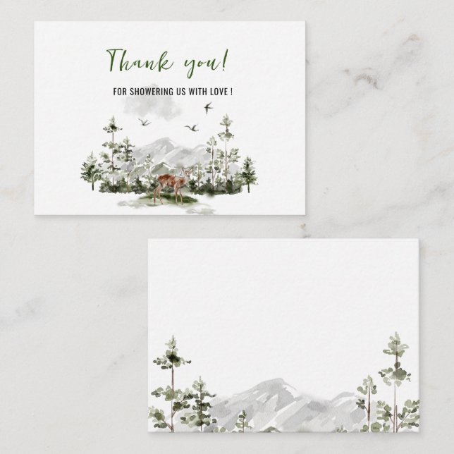 Watercolor Elegant Woodland Animals Bridal Shower  Card (Front/Back)
