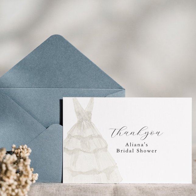 Watercolor elegent white simple Dress Thank You (Creator Uploaded)