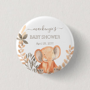 Watercolor Elephant Boho Safari  3 Cm Round Badge