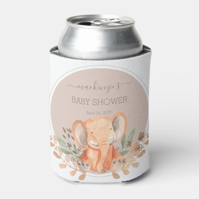 Watercolor Elephant Boho Safari Party Favour Can Cooler (Can Front)