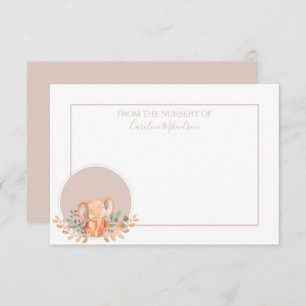 Watercolor Elephant Boho Safari Thank You Card
