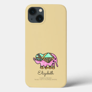 Watercolor elephant colourful modern personalised  iPhone 13 case