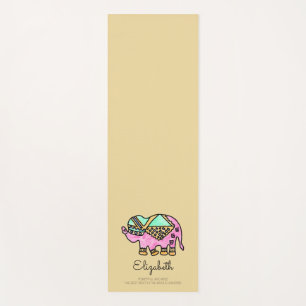 Watercolor elephant colourful modern personalised yoga mat