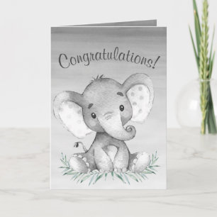 Watercolor Elephant Congratulations Card