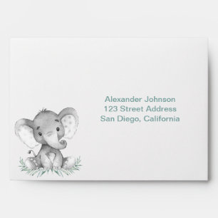 Watercolor Elephant Envelope