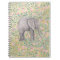 Watercolor Elephant Flowers Gold Glitter