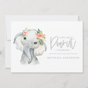 Watercolor elephant little girl baby shower party