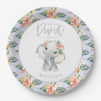 Watercolor elephant little peanut birthday party