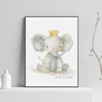 Watercolor elephant nursery wall art