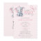 Watercolor Elephant Pink Bow Baby Girl Shower
