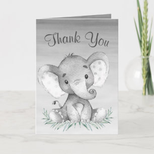 Watercolor Elephant Thank You Card