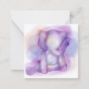 Watercolor Elephant w/ Faux Gold   Card