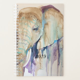 Watercolor Elephants Planner