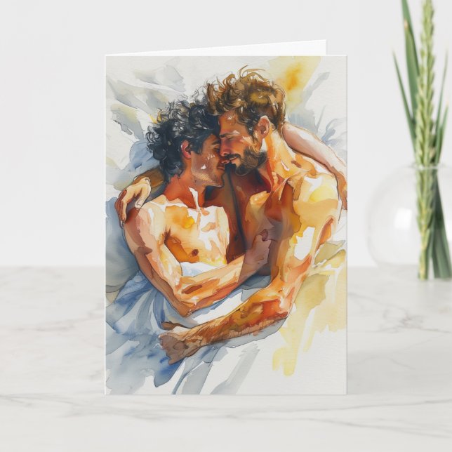 Watercolor Embrace Sunlit Card (Front)