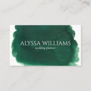 Watercolor Emerald Green Luxury Modern Business Card