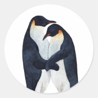 Watercolor Emperor Penguins