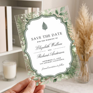 Watercolor Enchanted Forest Wedding Save the Date Acrylic Invitations