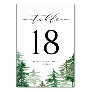 Watercolor Enchanted Forest Woodland Wedding Table Number