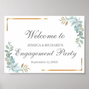 Watercolor Engagement Welcome Poster Sign