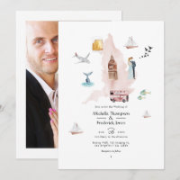 Watercolor England UK London Destination Wedding