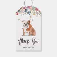 Watercolor English Bulldog Birthday Thank You